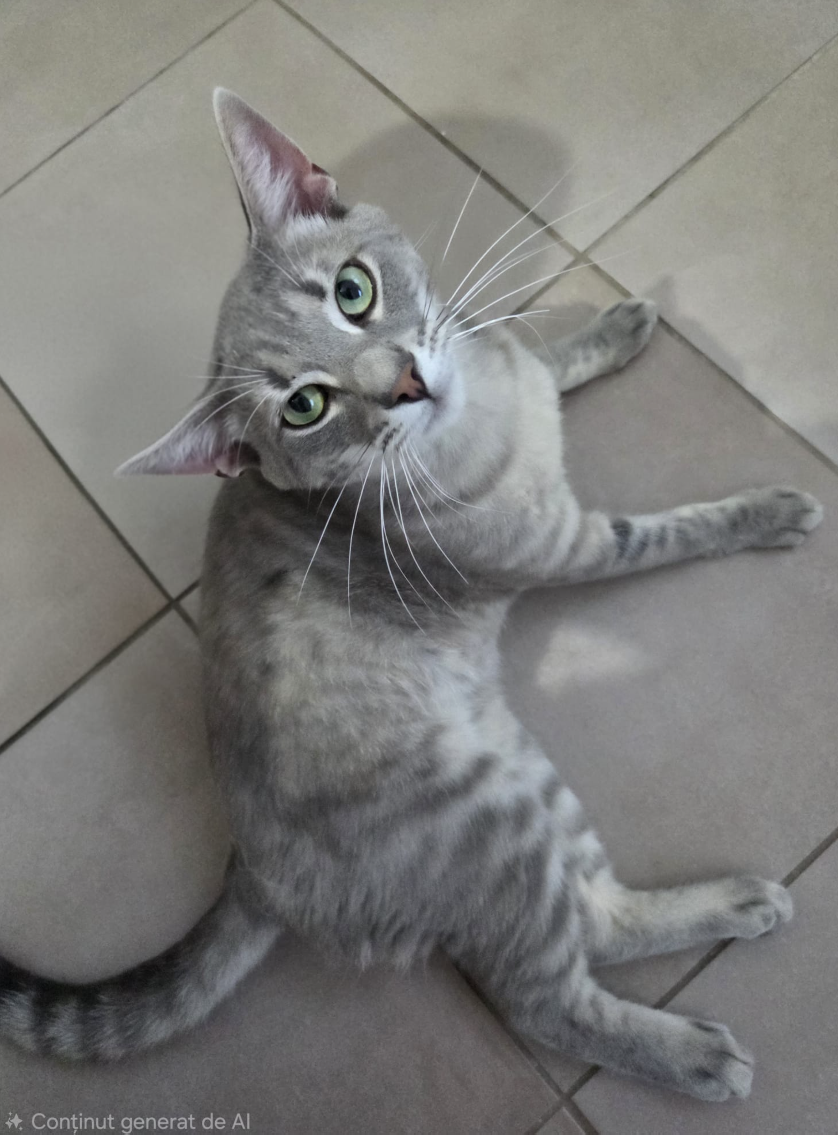 ✨ Tommy, motănelul gri cu blană scurtă: mai puțin păr vizibil pe haine, mai multă iubire în casă